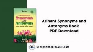 Arihant Synonyms and Antonyms Book PDF Download By Roshan Tolani