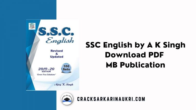 SSC English by A K Singh Download PDF