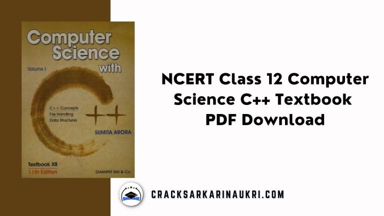 NCERT Class 12 Computer Science C++ Textbook PDF Download