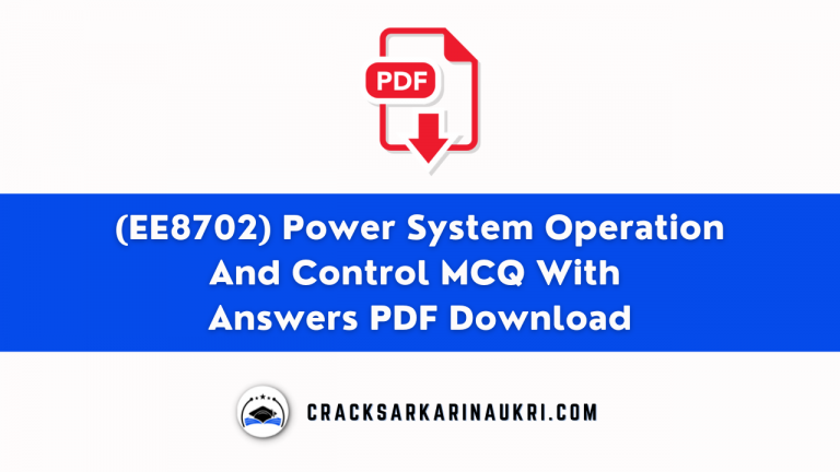 (EE8702) Power System Operation And Control MCQ With Answers PDF Download