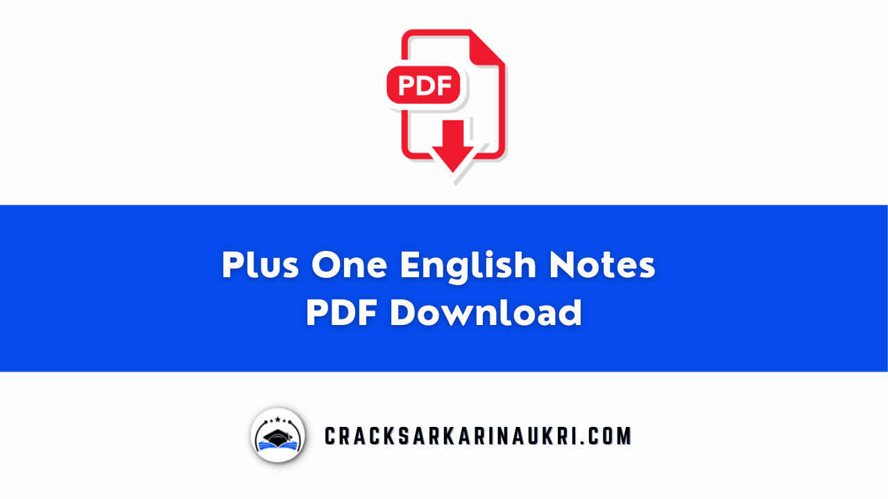 Plus One English Notes PDF Download
