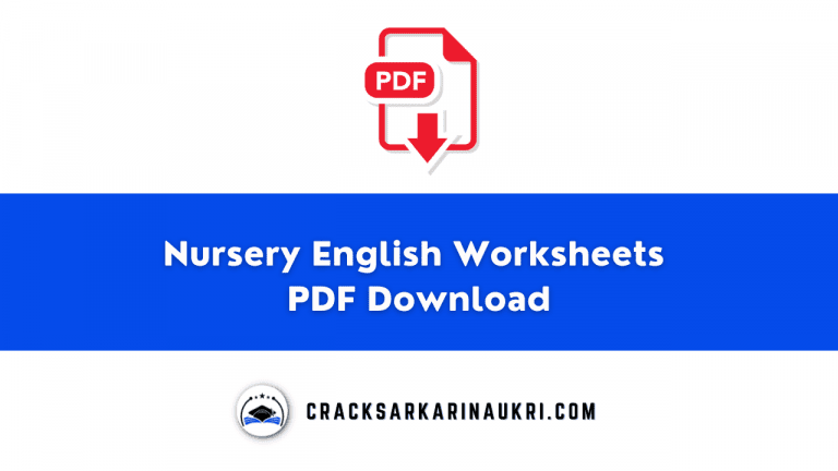 Nursery English Worksheets PDF Download