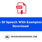 Parts Of Speech With Examples PDF Download