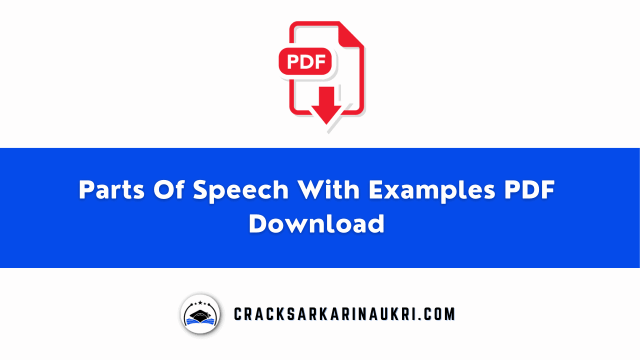 Parts Of Speech With Examples PDF Download