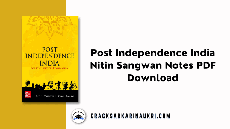 Post Independence India Nitin Sangwan Notes PDF Download