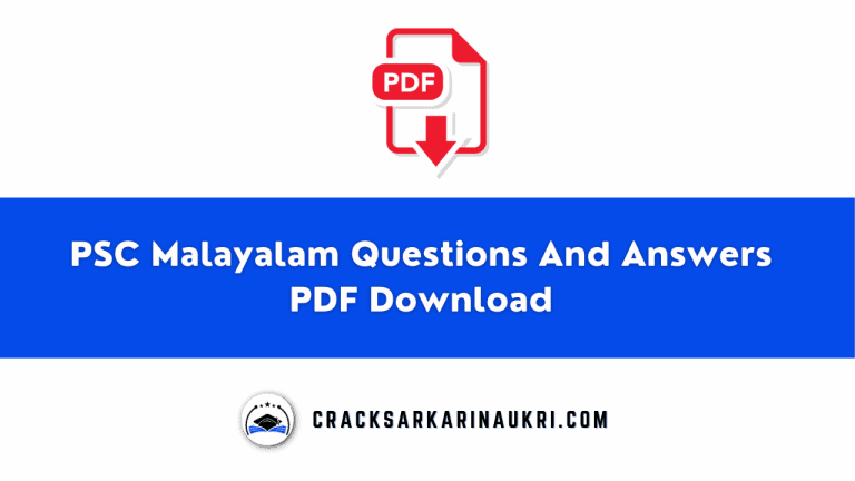 PSC Malayalam Questions And Answers PDF Download