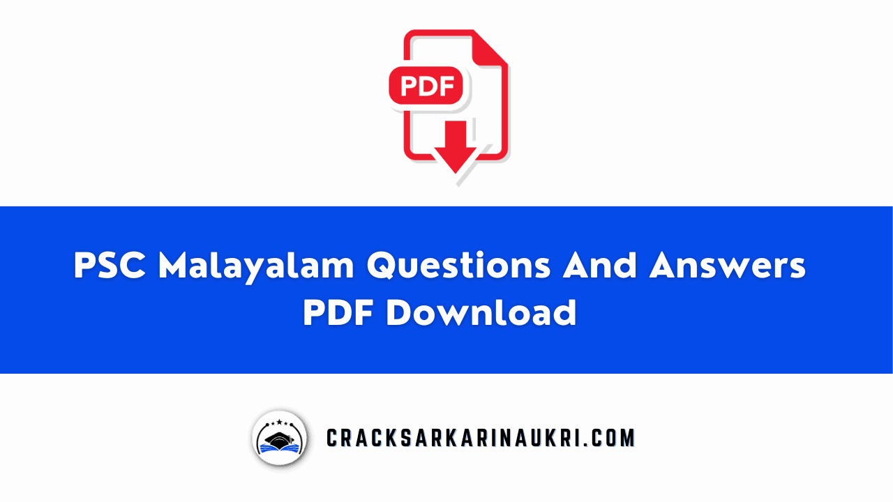 PSC Malayalam Questions And Answers PDF Download
